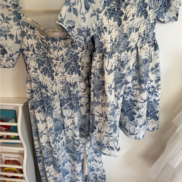 Mommy and Me Blue and White Floral Morning Lavender Zoey Dress - Picture 4 of 4